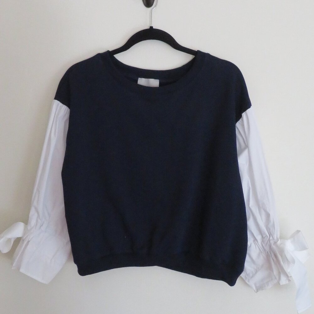 NWT Anthropologie Chloe Oliver | Size Small | Balloon Sleeve Crewneck Sweater